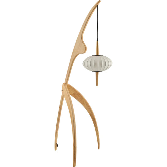 001 SI-2245001 | Primary Silo | Niamey 624773 Lighting by Surya in body: cream; shade: white; cord: translucent and painted. Made from rubber wood, linen, plastic in a unique style.