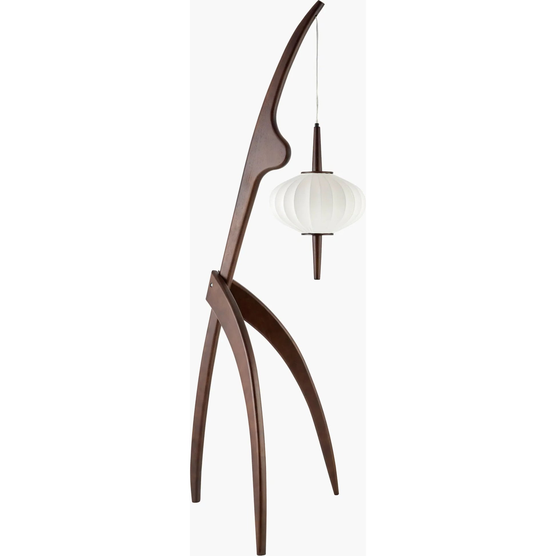 Niamey Floor Lamp by Surya. Made from rubber wood, linen, plastic in a transitional style.