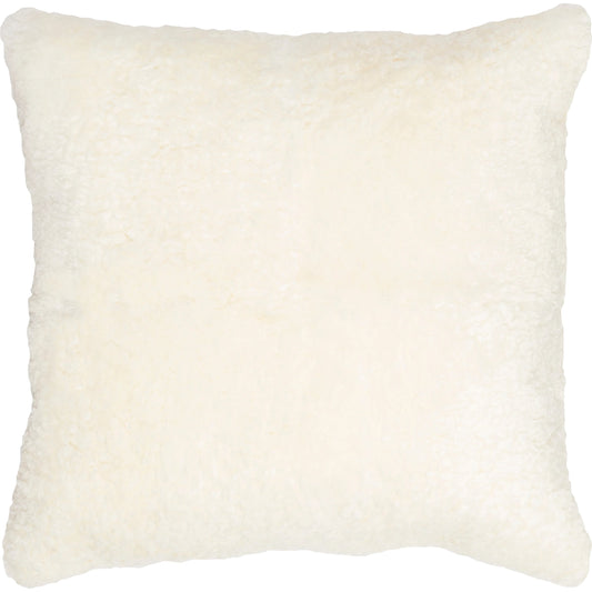 Northland Pillow - 22195 by Surya in cream. Made from front: 100% leather, back: 100% cotton in a modern style.