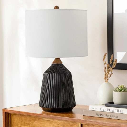 Lennon - 31039 by Livabliss in glazedbrushed. Made from shade (outside): linen, shade (inside): polyester, body: ceramic, finial: iron, finial: metal, harp: iron in a modern style.