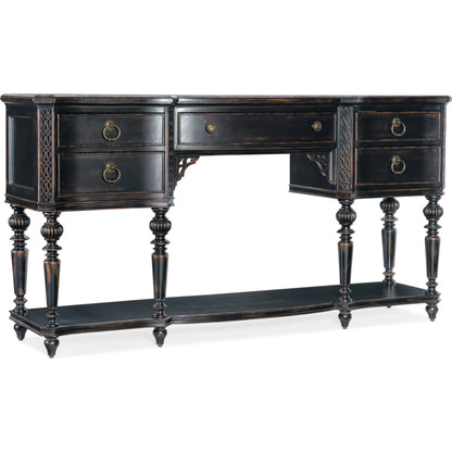 Charleston Five-Drawer Server by Hooker Furniture in black cherry. Made from cherry veneers, solid-wood edge top in a traditional style.