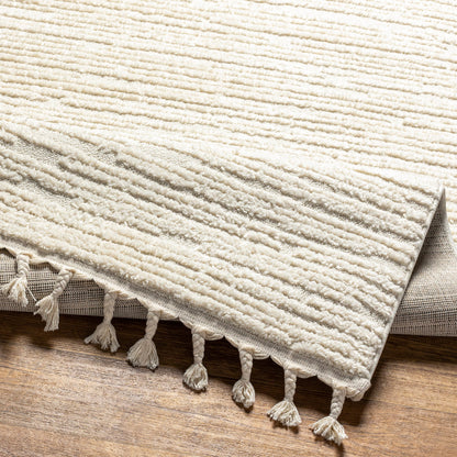 Nora Rug by Livabliss in light gray, cream. Made from 100% polypropylene in a modern style.