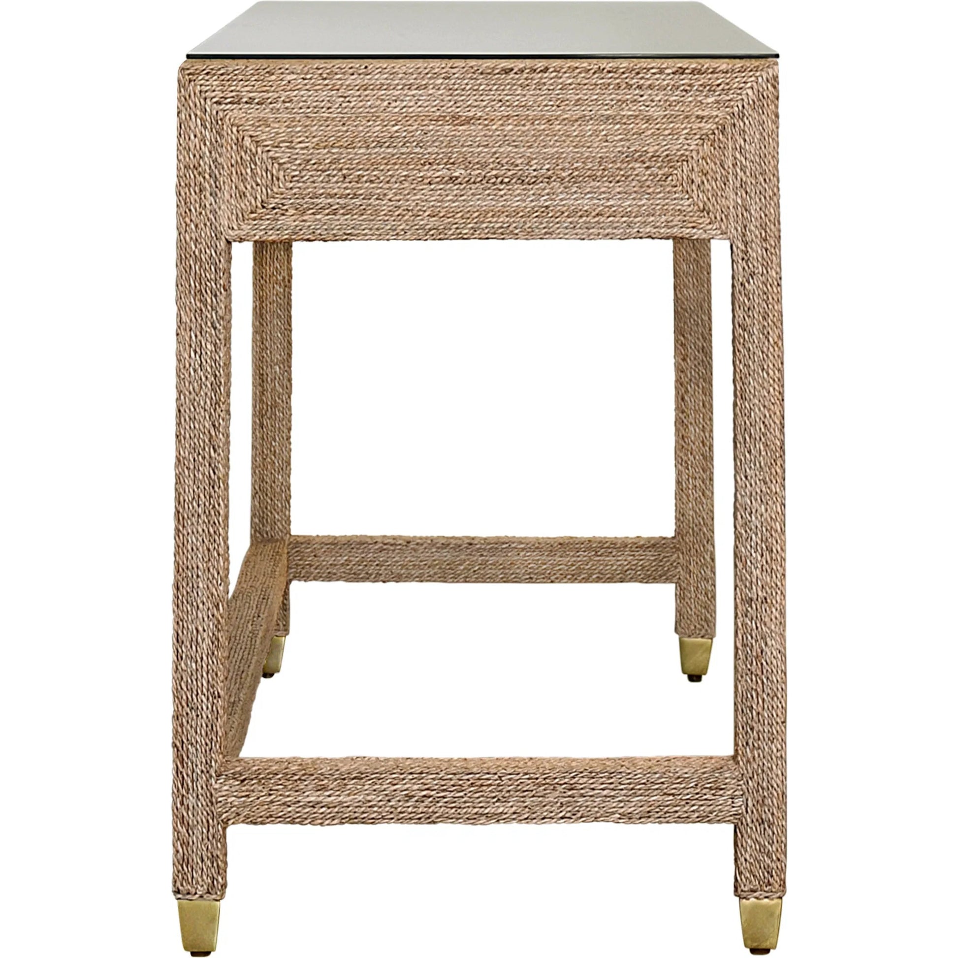 Noble Two Drawer Desk by Worlds Away in natural. Made from unique in a rustic style.