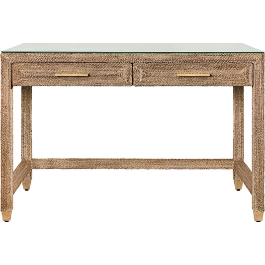 Noble Two Drawer Desk by Worlds Away in natural. Made from unique in a unique style.