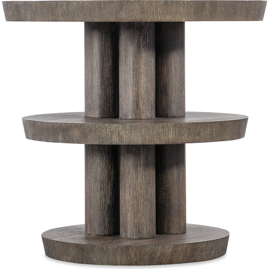 Modern Mood Round Side Table by Hooker Furniture. Made from oak veneers in a modern style.