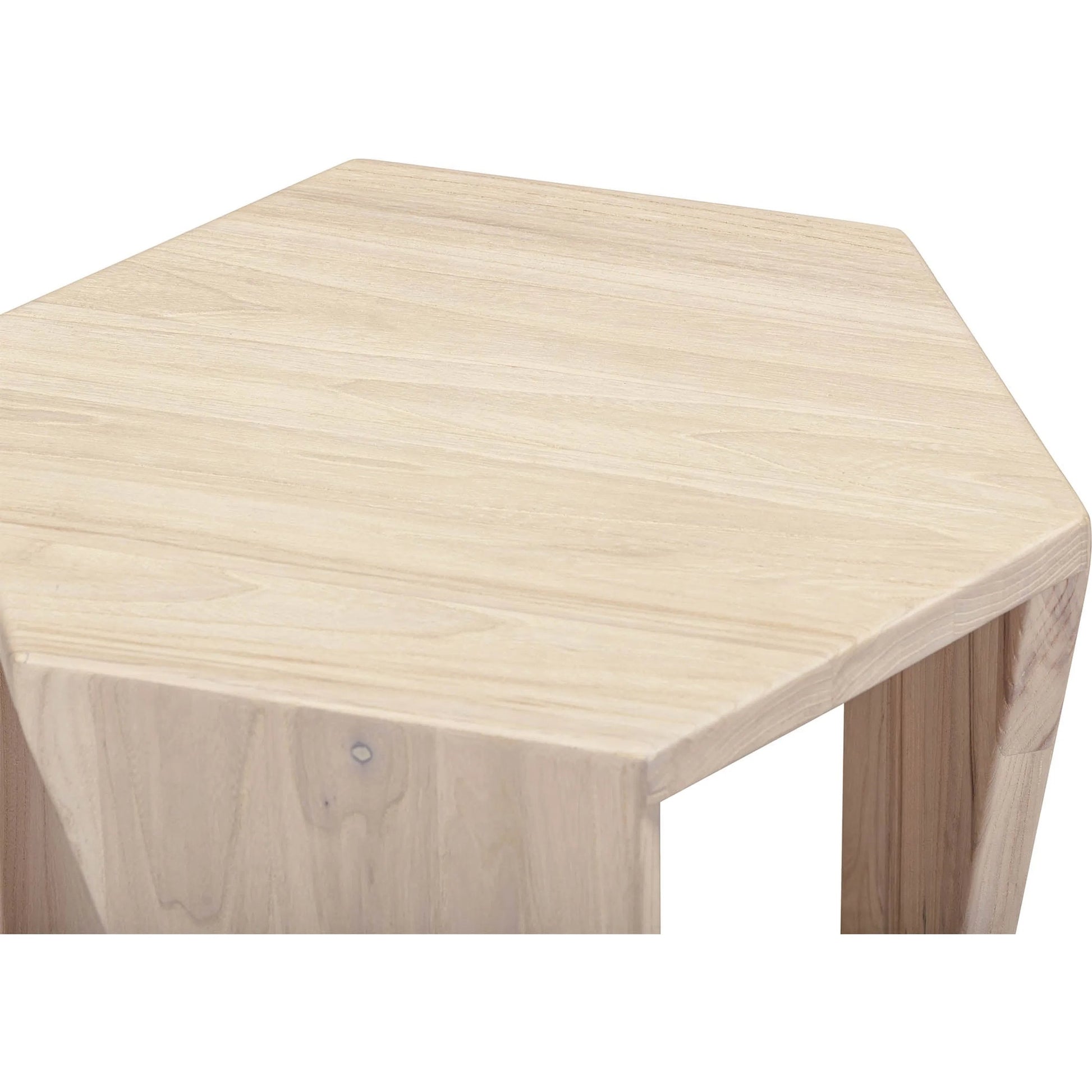 Nordic Side Table by LH Imports in sandblast white elm. Made from rustic elm in a unique style.
