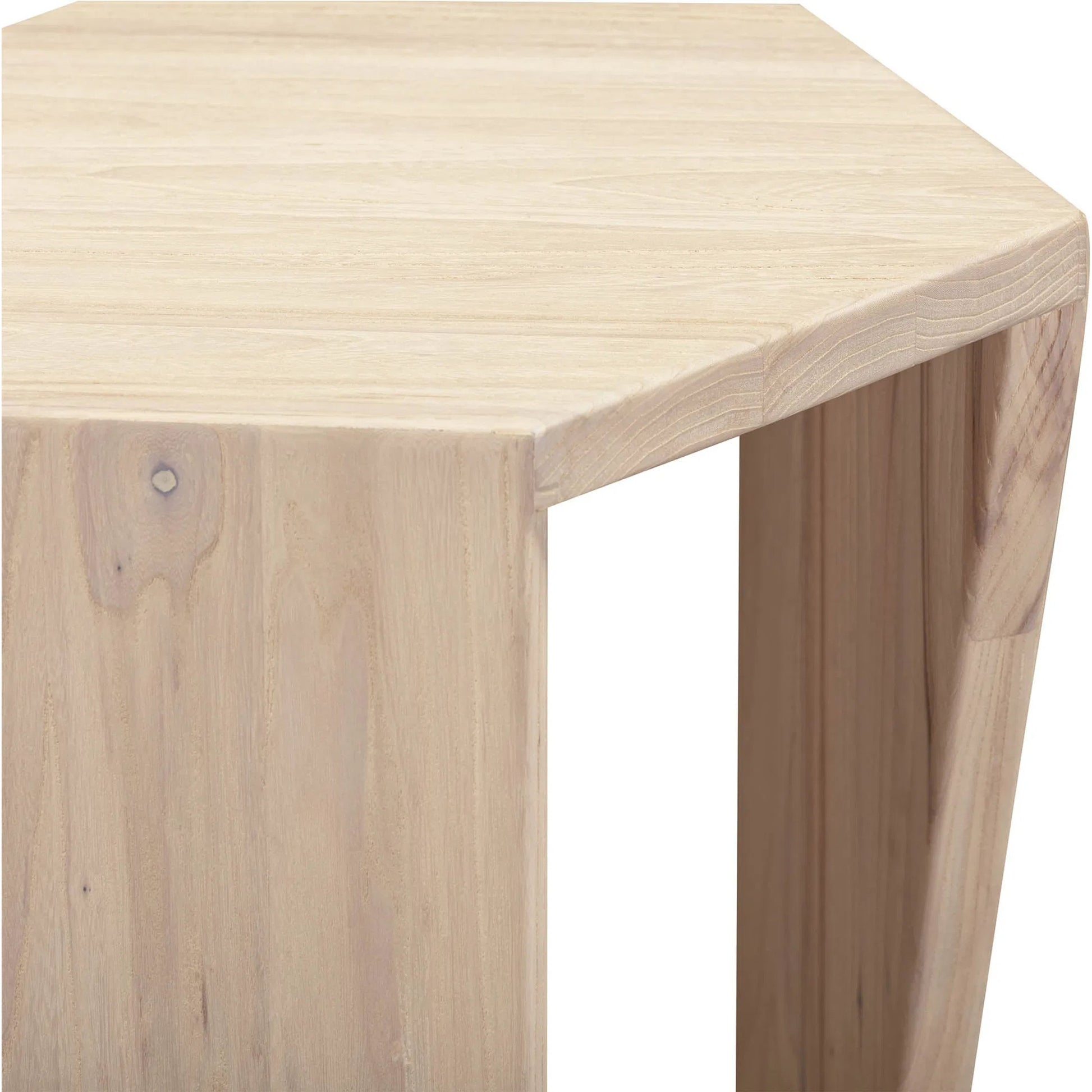 Nordic Side Table by LH Imports in sandblast white elm. Made from rustic elm in a unique style.