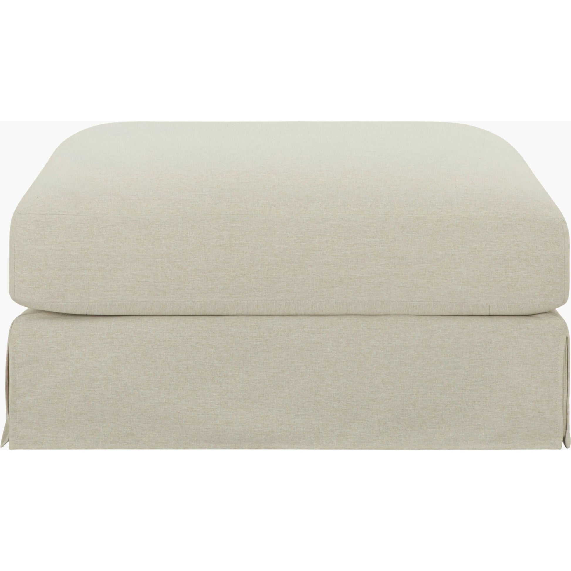 Elenora Ottoman by Surya in taupe. Made from polyester, rubber wood, polyurethane foam in a unique style.