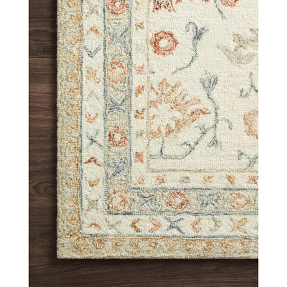 Norabel Eleanor Rug by Loloi in ivory, rust. Made from 100% wool in a transitional style.