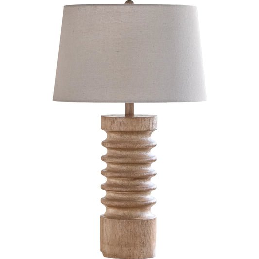 Nossa Traditional Accent Table Lamp by Surya in body: brown; shade (outside): wheat; shade (inside): white; finial: brown; harp: metallic - nickel; cord: translucent and paintedpainted. Made from resin, linen, plastic in a u