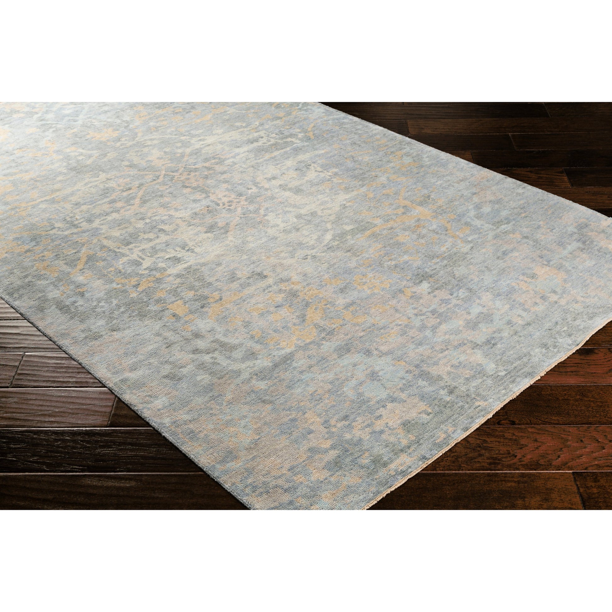 Normandy Rug - 23602 by Surya in blue, dusty sage, wheat, light blue, tan, light beige. Made from 100% wool in a unique style.