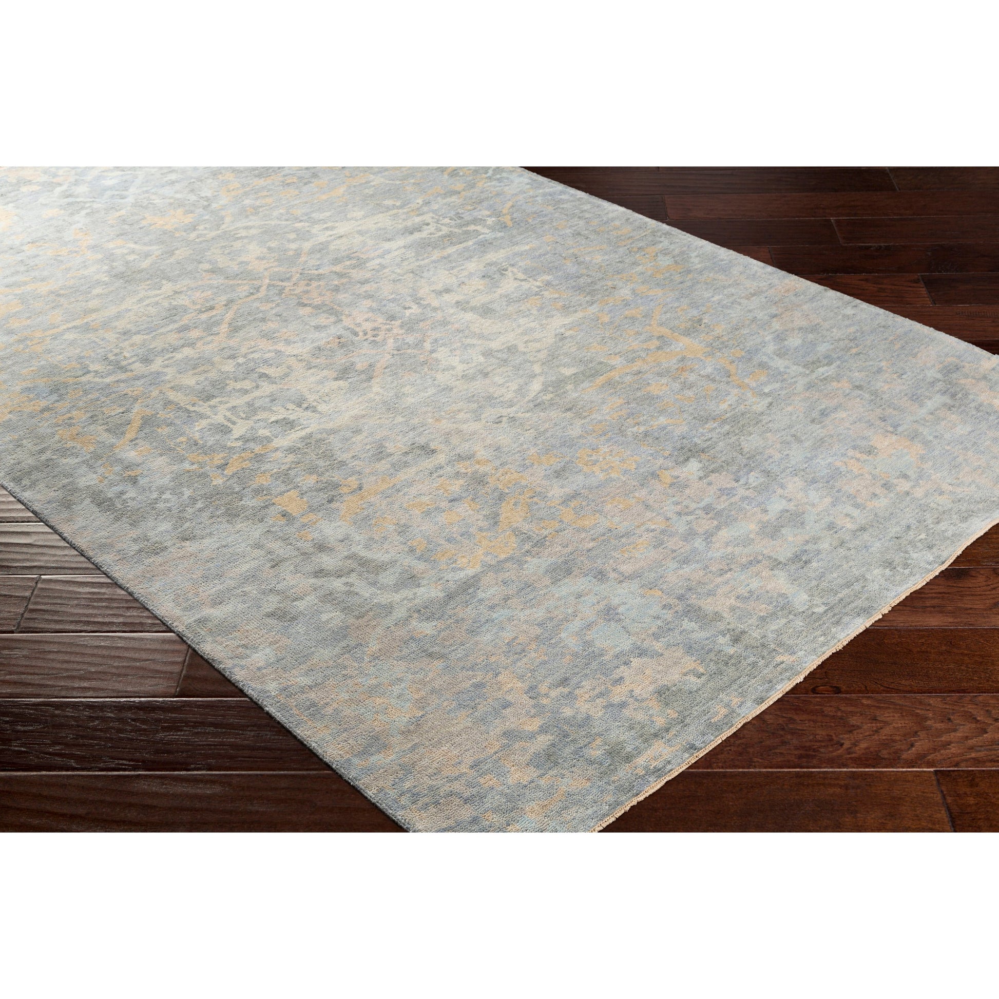 Normandy Rug - 23602 by Surya in blue, dusty sage, wheat, light blue, tan, light beige. Made from 100% wool in a unique style.