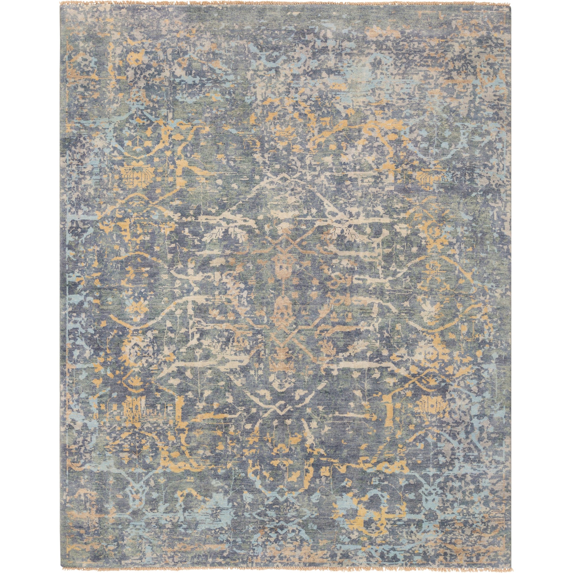 Normandy Rug - 23602 by Surya in blue, dusty sage, wheat, light blue, tan, light beige. Made from 100% wool in a unique style.
