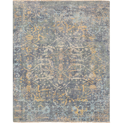 Normandy Rug - 23602 by Surya in blue, dusty sage, wheat, light blue, tan, light beige. Made from 100% wool in a unique style.