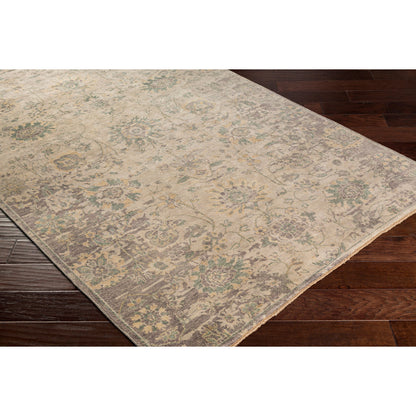 Normandy Rug - 23603 by Surya in wheat, light sage, teal, lavender. Made from 100% wool in a unique style.