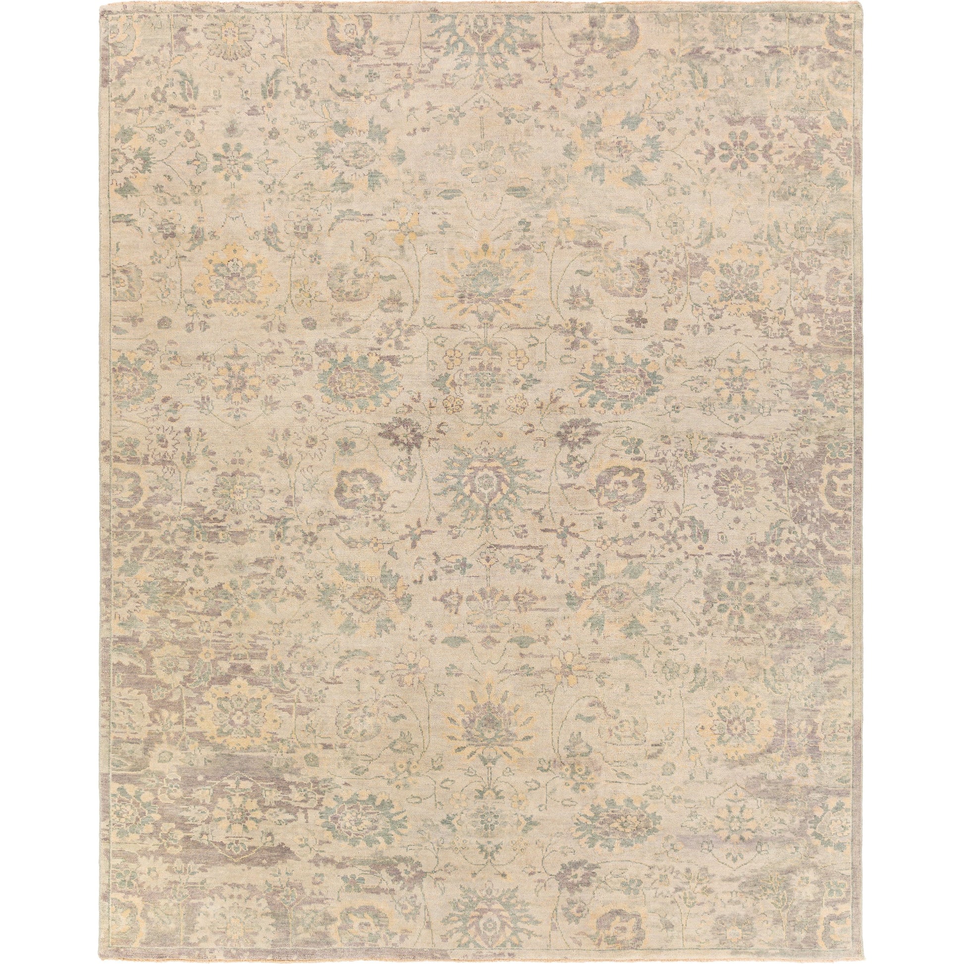 Normandy Rug - 23603 by Surya in wheat, light sage, teal, lavender. Made from 100% wool in a unique style.