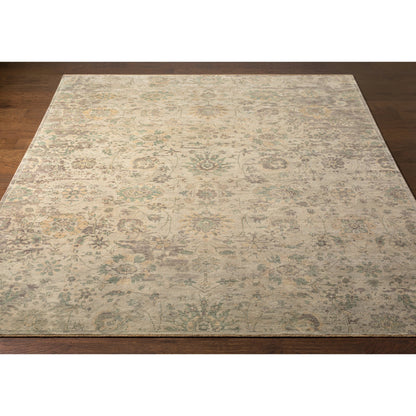 Normandy Rug - 23603 by Surya in wheat, light sage, teal, lavender. Made from 100% wool in a unique style.