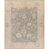 Charcoal, Medium Gray, Beige, Light Blue, Dark Brown, Dusty Coral / 2' x 3'