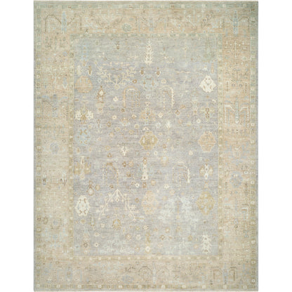 Normandy Rug - 526975 by Surya in sage, mist, sandstone, ivory, pale gold. Made from face: 100% wool, warp: 100% cotton in a unique style.