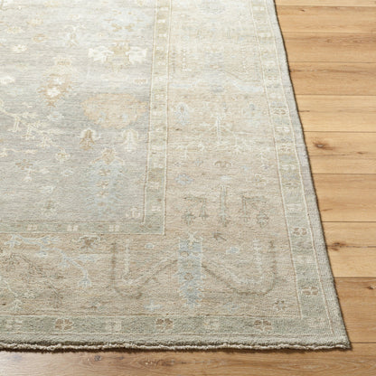Normandy Rug - 526975 by Surya in sage, mist, sandstone, ivory, pale gold. Made from face: 100% wool, warp: 100% cotton in a unique style.