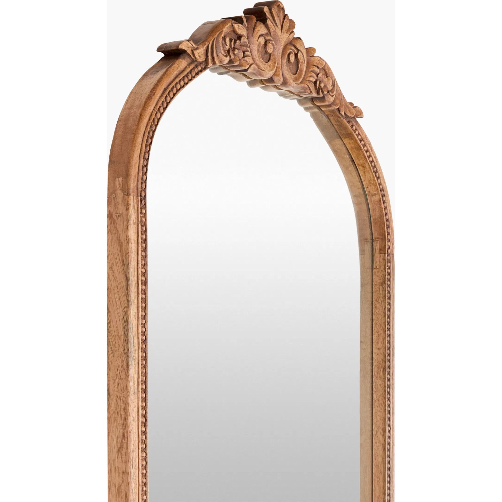 Noya Full Length Mirror by Livabliss in antiqued. Made from mango wood in a traditional style.