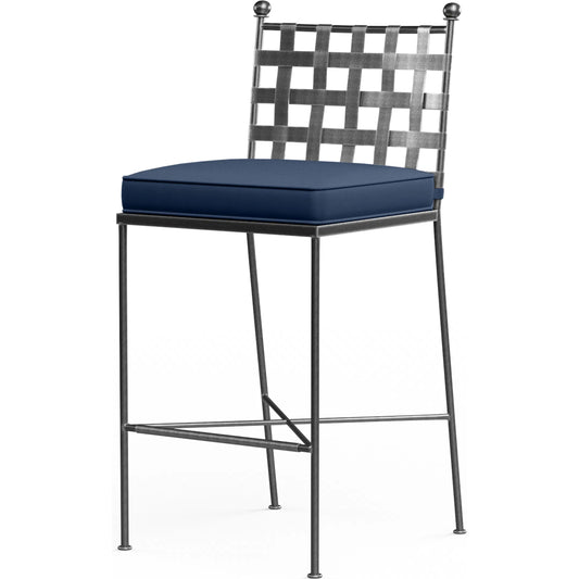 Provence Outdoor Barstool by Sunset West. Made from wrought iron in a modern style.
