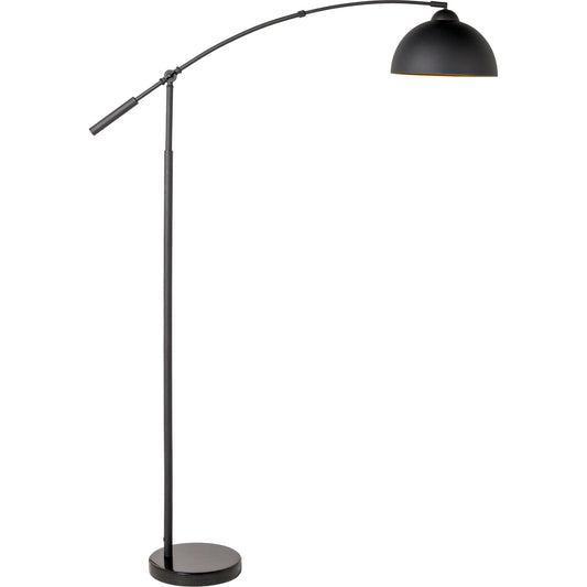 Shiprock Lamp by Surya in body: black, base: black, shade (outside): black, shade (inside): gold, cord: black and naturalpainted. Made from shade (outside): metal, shade (inside): metal, body: metal, base: marble in a mod
