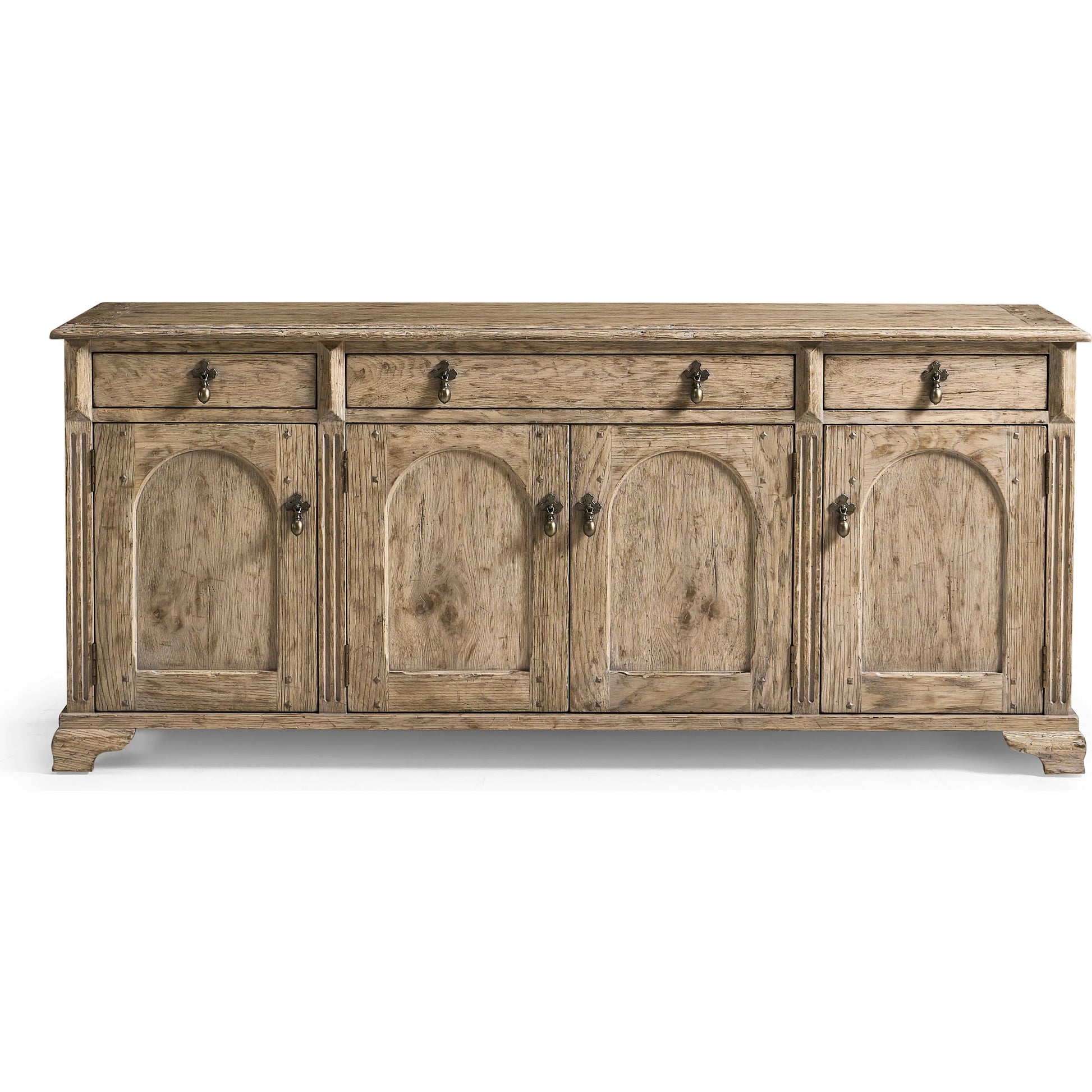 Sagehill Arched-Door Credenza by Jonathan Charles in timberon grey oak. Made from oak in a traditional style.