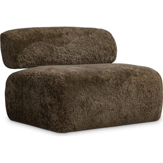 Paley Shearling Swivel Chair by Bernhardt in brown. Made from shearling in a eclectic & global style.