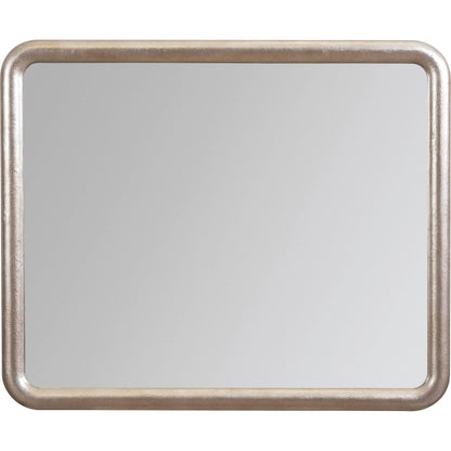 Westwood Mirror by Hooker Furniture in venetian dawn silver-leaf. Made from resin, mirror glass in a modern style.