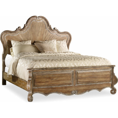 Chatelet Bed by Hooker Furniture in caramel froth. Made from pecan veneers, resin in a traditional style.