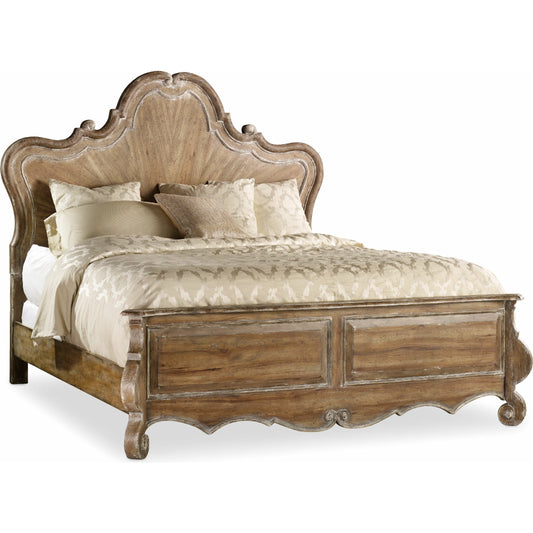 Chatelet Bed by Hooker Furniture in caramel froth. Made from pecan veneers, resin in a traditional style.