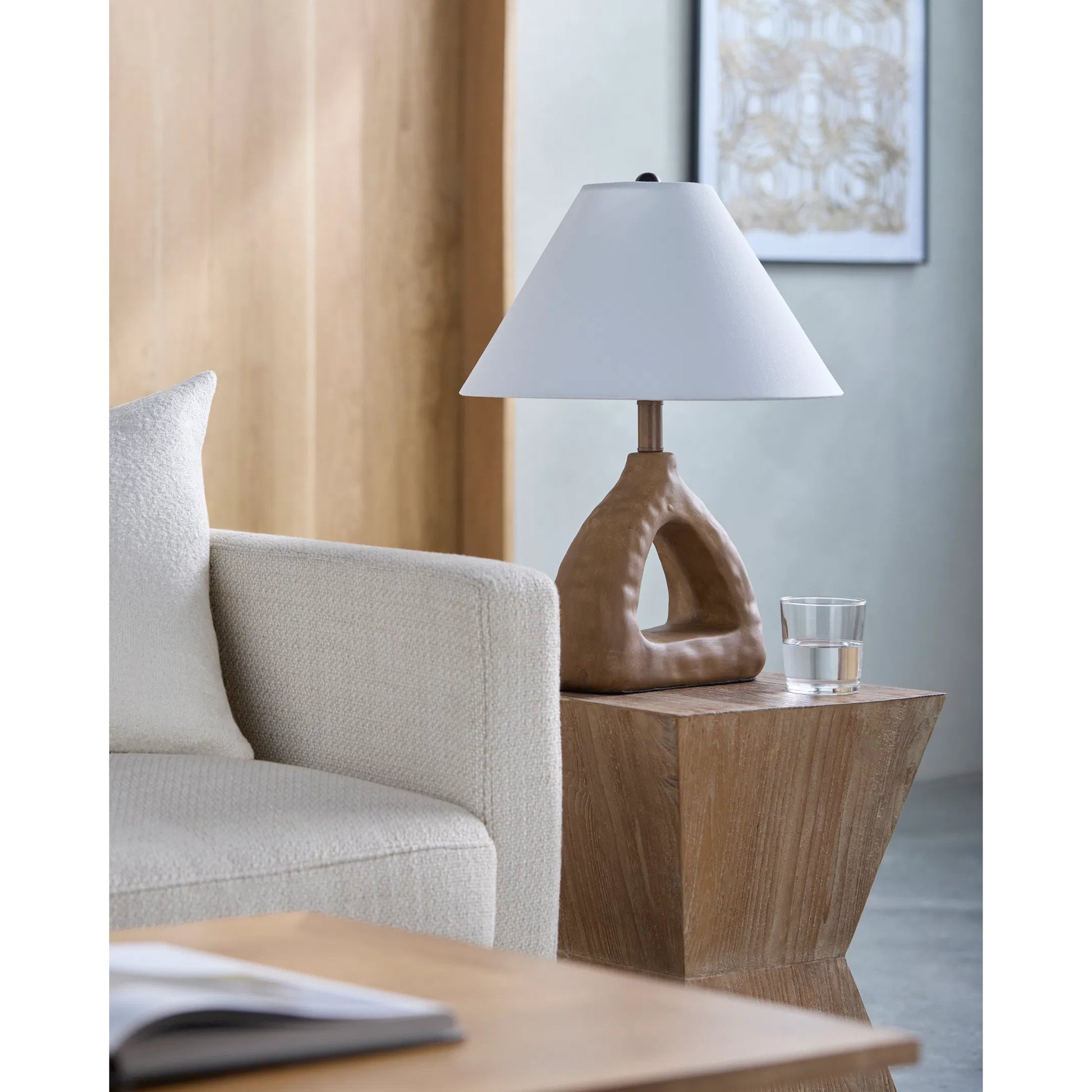 Nordeste Accent Table Lamp by Livabliss. Made from ceramic, linen, plastic, resin in a transitional style.