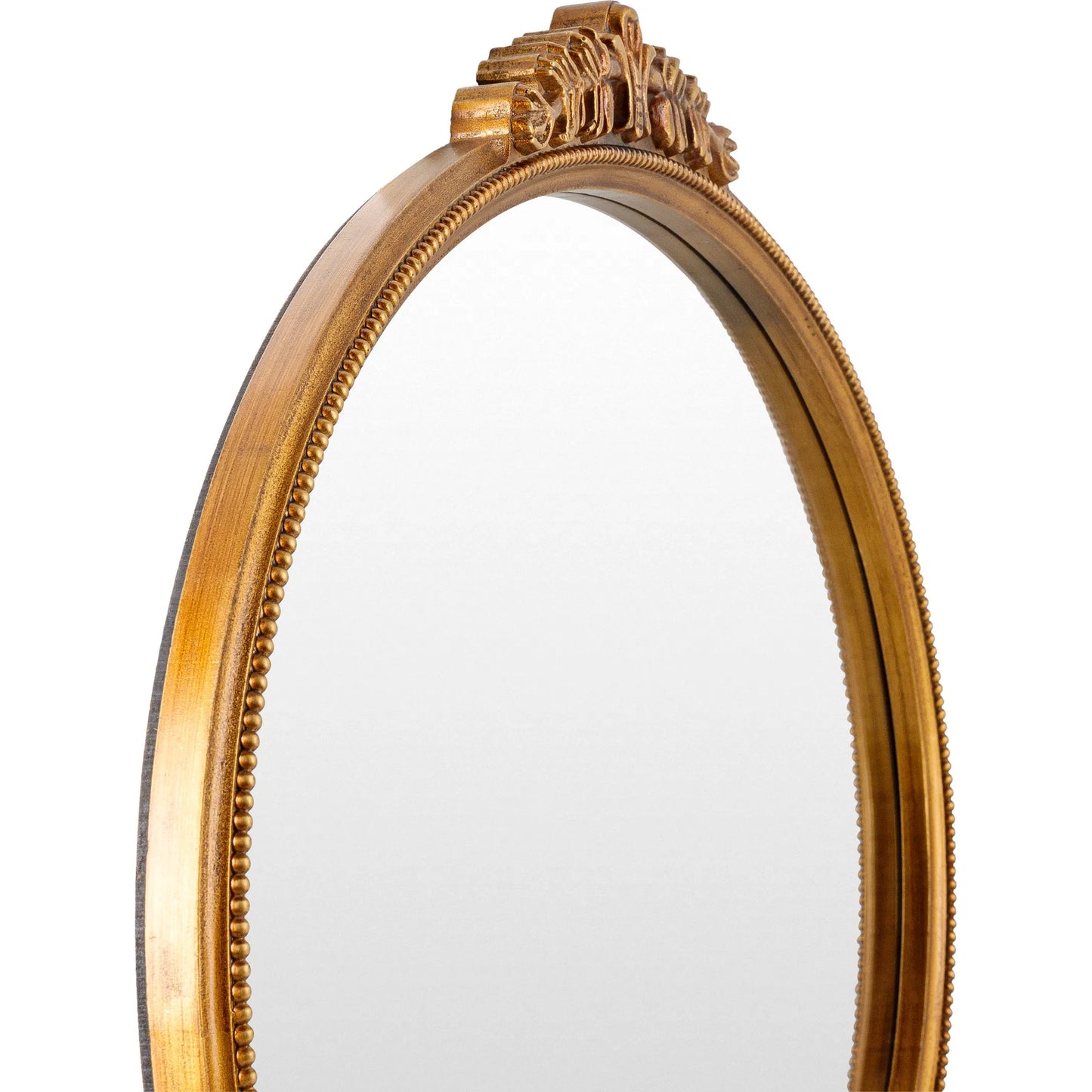 002 SI-2133123 | Closeup | Arrendale Mirror - 529932 by Surya in gold and antiqued gold. Made from frame: manufactured wood in a modern style.