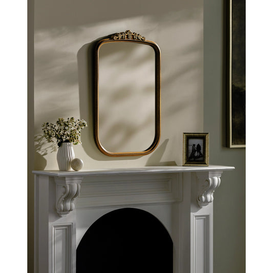 Arrendale Mirror - 529935 by Surya in antiqued gold. Made from frame: manufactured wood in a modern style.