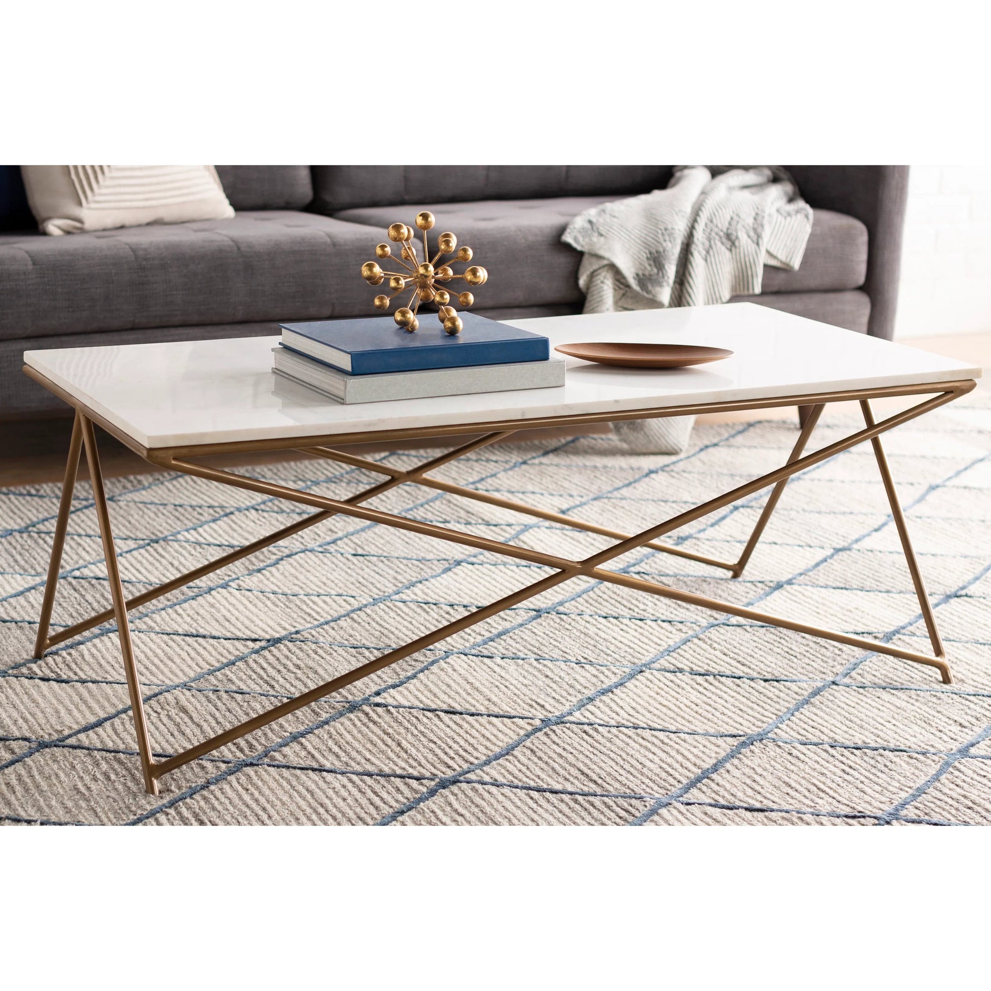 Norah - 24751 by Livabliss in gold, marble. Made from top: marble, base: metal in a modern style.