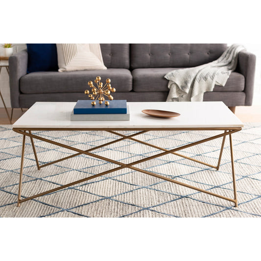 Norah - 24751 by Livabliss in gold, marble. Made from top: marble, base: metal in a modern style.