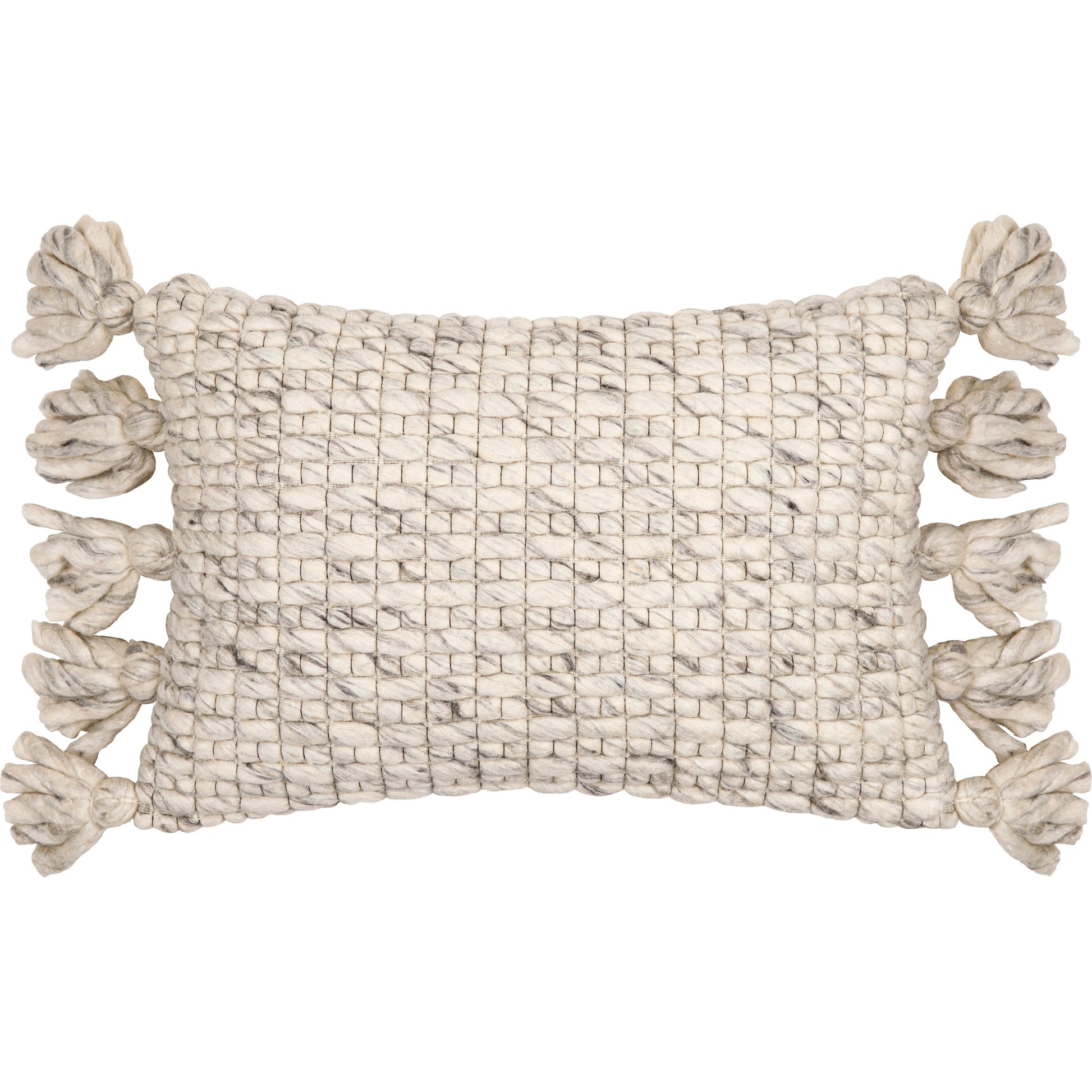 Narvik Pillow - 21037 by Surya in gray, light beige. Made from 100% wool, 100% cotton in a cottage & farmhouse style.