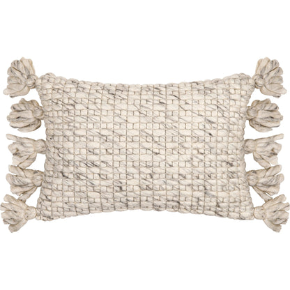 Narvik Pillow - 21037 by Surya in gray, light beige. Made from 100% wool, 100% cotton in a cottage & farmhouse style.
