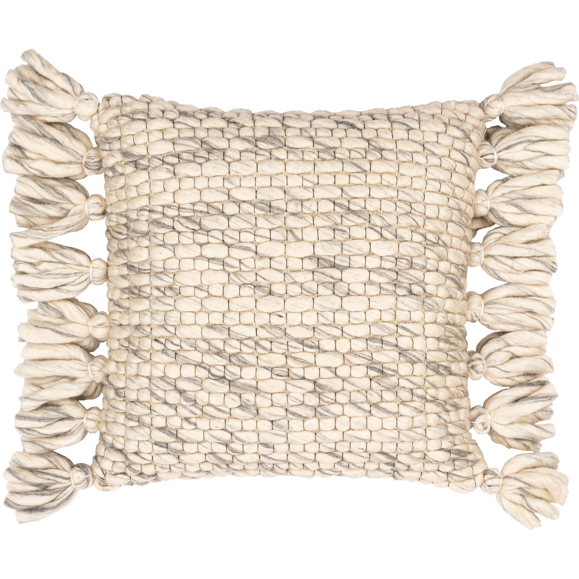 Narvik Pillow - 21037 by Surya in gray, light beige. Made from 100% wool, 100% cotton in a cottage & farmhouse style.