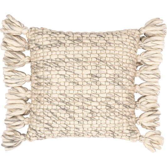 Narvik Pillow - 21037 by Surya in gray, light beige. Made from 100% wool, 100% cotton in a cottage & farmhouse style.