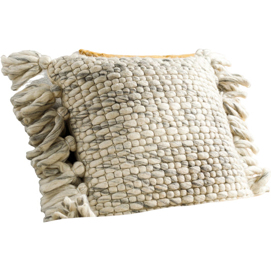Narvik Pillow - 21037 by Surya in gray, light beige. Made from 100% wool, 100% cotton in a cottage & farmhouse style.