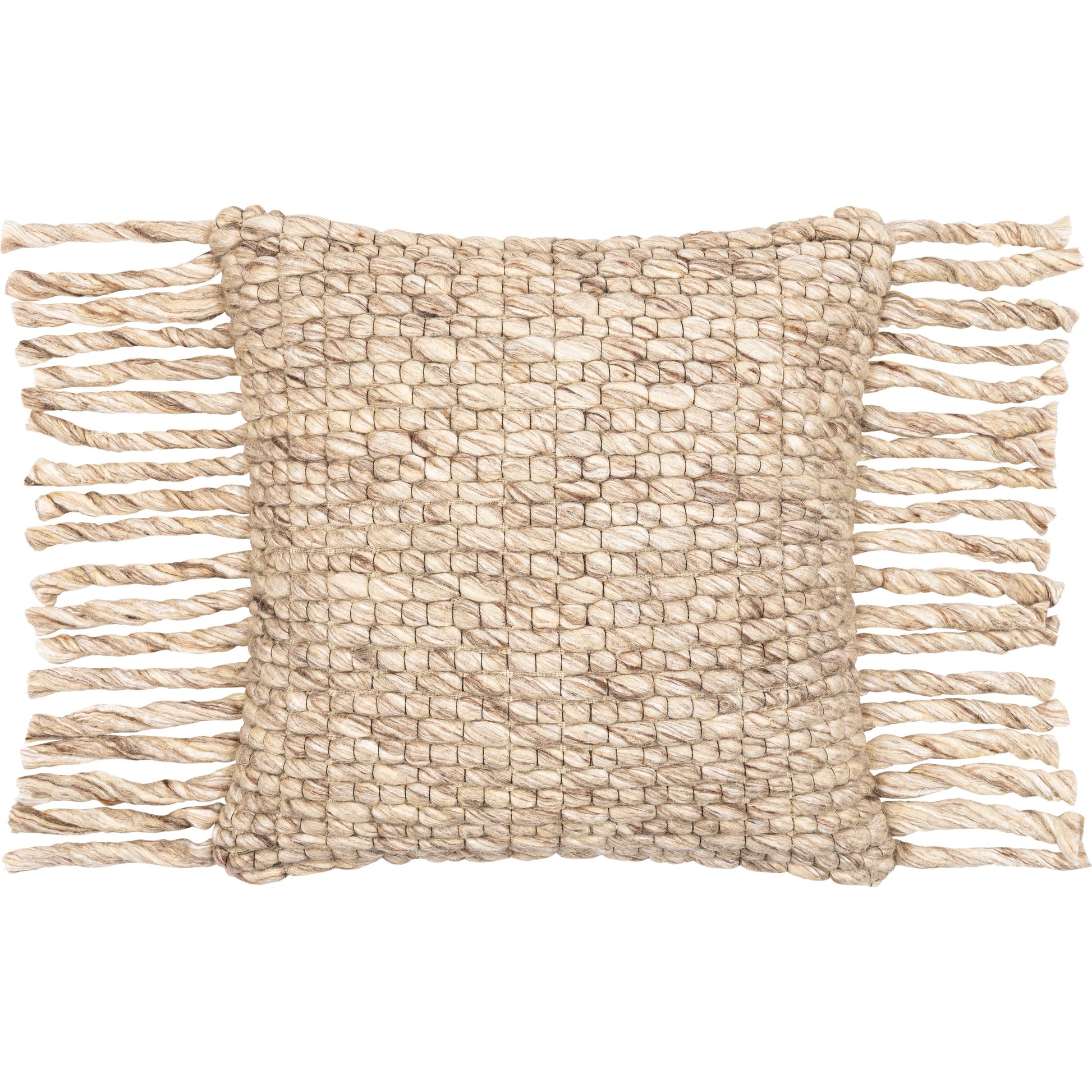 Narvik Pillow - 31906 by Surya in brown, light beige, off-white. Made from 100% wool, 100% cotton in a cottage & farmhouse style.