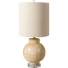 Body: Beige, Base: Clear, Shade (Outside): Beige, Shade (Inside): White, Finial: Clear, Harp: Metallic - Nickel, Cord: Translucent
