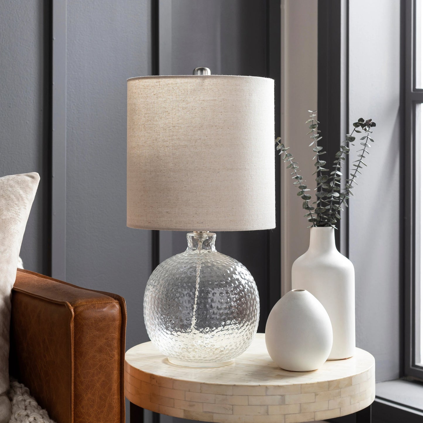 006 SI-1887163 | Lifestyle | Nereus - 29400 by Livabliss in clear and texturedtranslucent. Made from linen, polyester, glass, crystal, metal in a transitional style.