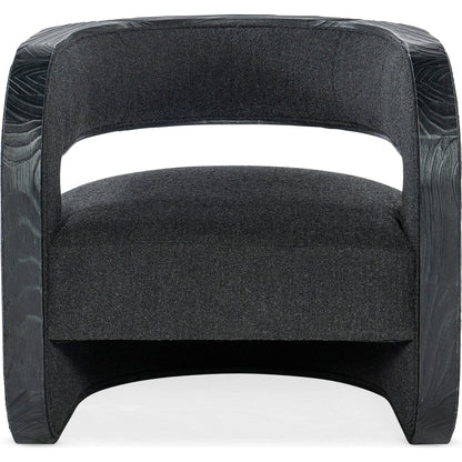 Burke Accent Chair by Hooker Furniture in wolf ebony and charred black. Made from pine veneers, fabric in a modern style.