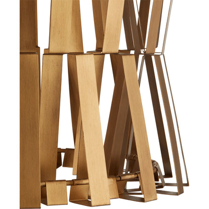 Chaconne Chandelier by Currey and Company in brass. Made from wrought iron in a modern style.