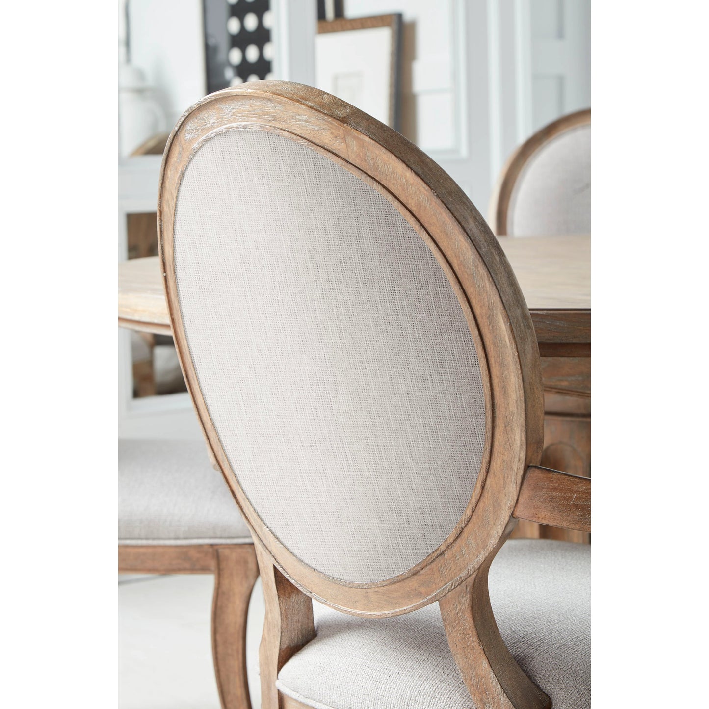 007 SI-2064906 | Lifestyle | Architrave Oval Side Chair (Set of 2) by A.R.T. Furniture in almond. Made from parawood solids, foam, fabric in a modern style.