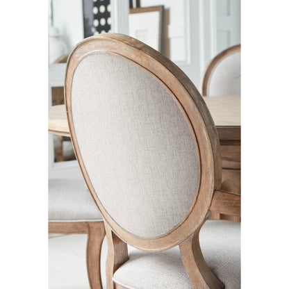 Architrave Oval Side Chair (Set of 2) by A.R.T. Furniture in almond. Made from parawood solids, foam, fabric in a modern style.