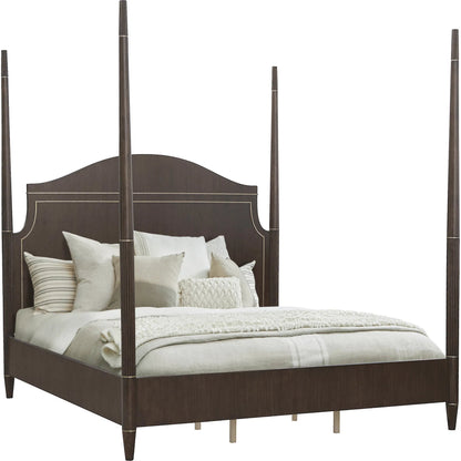 Asher Park Poster Poster Bed by Pulaski Furniture in piano brown. Made from eucalyptus veneers in a traditional style.
